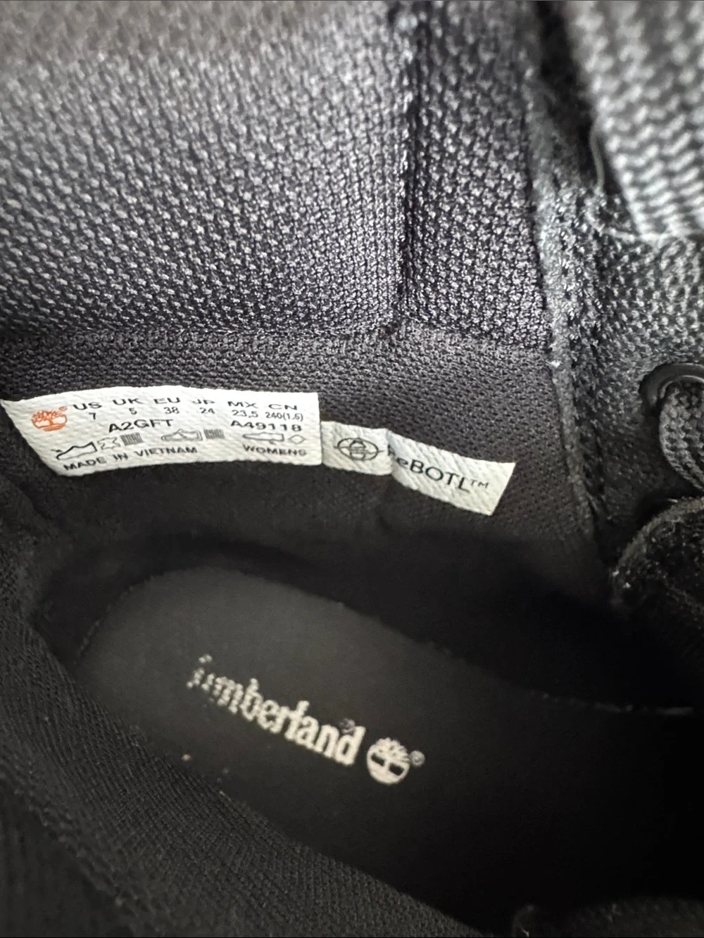 Timberland Black Lace-Up Ankle Boots with Orange Logo